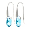 thumbnail image 2 of Galaxy Gold 14K White Gold Natural Blue Topaz Dangle Earrings - December Birthstone - Communication & Serenity - Fine Jewelry for Women, 2 of 5