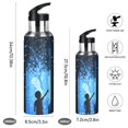 thumbnail image 2 of Yayeee 20oz Insulated Water Bottle Double Wall Stainless Steel with Flip Straw Lid, Blue Butterfly, 2 of 7