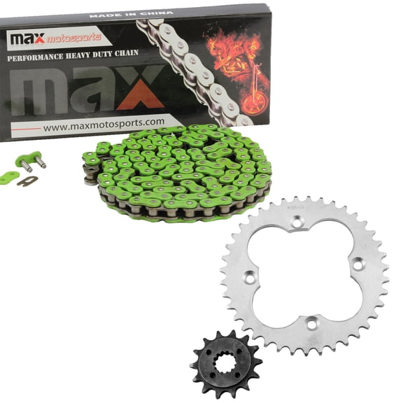 Max Motosports Green Drive Chain and Sprockets Kit for Yamaha Raptor 350 YFM350 2004-2013