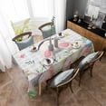 thumbnail image 4 of Easter Rectangle Tablecloth, Spring Rabbit Feet Eggs Botanical Floral Grey Plaid Waterproof & StainResistant Tablecloth, Washable Oil-proof Table Cover for Dining/Party/Wedding/Buffet 52x70 In, 4 of 9
