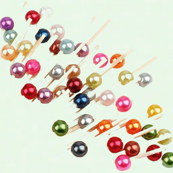 Fancy Toothpicks - 100 Counts, Long Decorative Bamboo Skewers for Food and Drinks