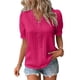 thumbnail image 1 of Camiseta Blusa Blusa informal con manga de burbuja, estilo elegante, camisa de talla grande para mujer, traje de vacaciones Ygjytge Rosa Roja Xxxl para Mujer, 1 of 7