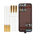 thumbnail image 1 of 7Pcs Acier Inoxydable Grill Brochette Kit avec Poignée en Bois U Forme Bâton de Viande Barbecue pour le Camping, 1 of 14