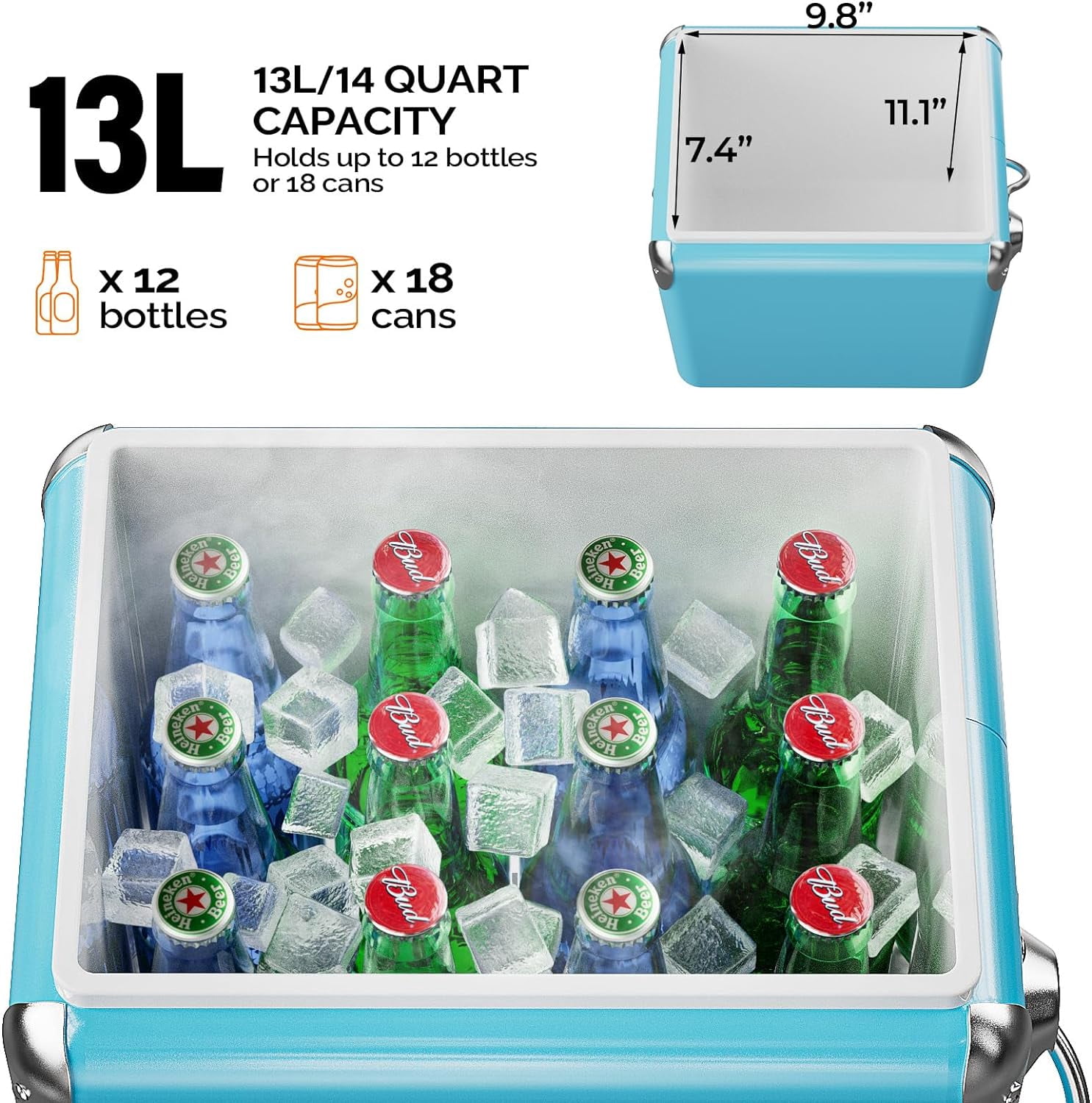 JOYMOR 14 QT Small Cooler, Blue