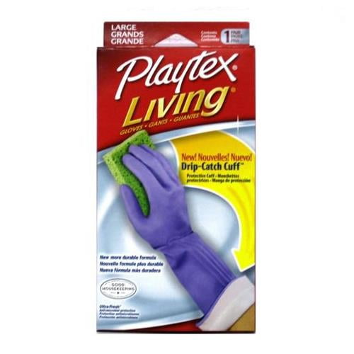 4 Pack Playtex Living Gloves, Large , 1 Pair Each