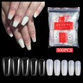 thumbnail image 5 of Transparent Puntas de uñas acrílicas, ataúd corto, 500 Uds., puntas de uñas postizas artificiales de bailarina, 5 of 5