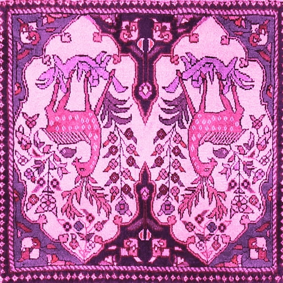Ahgly Company Indoor Square Persian Pink Traditional Area Rugs, 7' Square