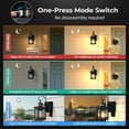 thumbnail image 3 of OPAXIS Led Porch Light with GFCI Outlet, Motion Sensor Outdoor Light Fixtures Wall Mount, Black Carriage Lights Exterior with Ripple Glass, Anti-Rust Outside Garage Lights for Patio, Front Door, 3 of 11