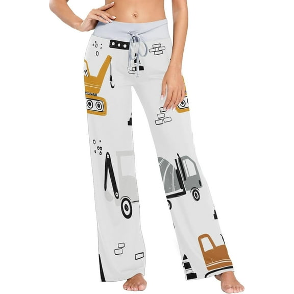 GZHJMY Women's Pajama Pants Cute Truck Excavator Comfy Stretch Sleepwear Essentials womens Lightweight Lounge Terry Pajama Pant, X-Large
