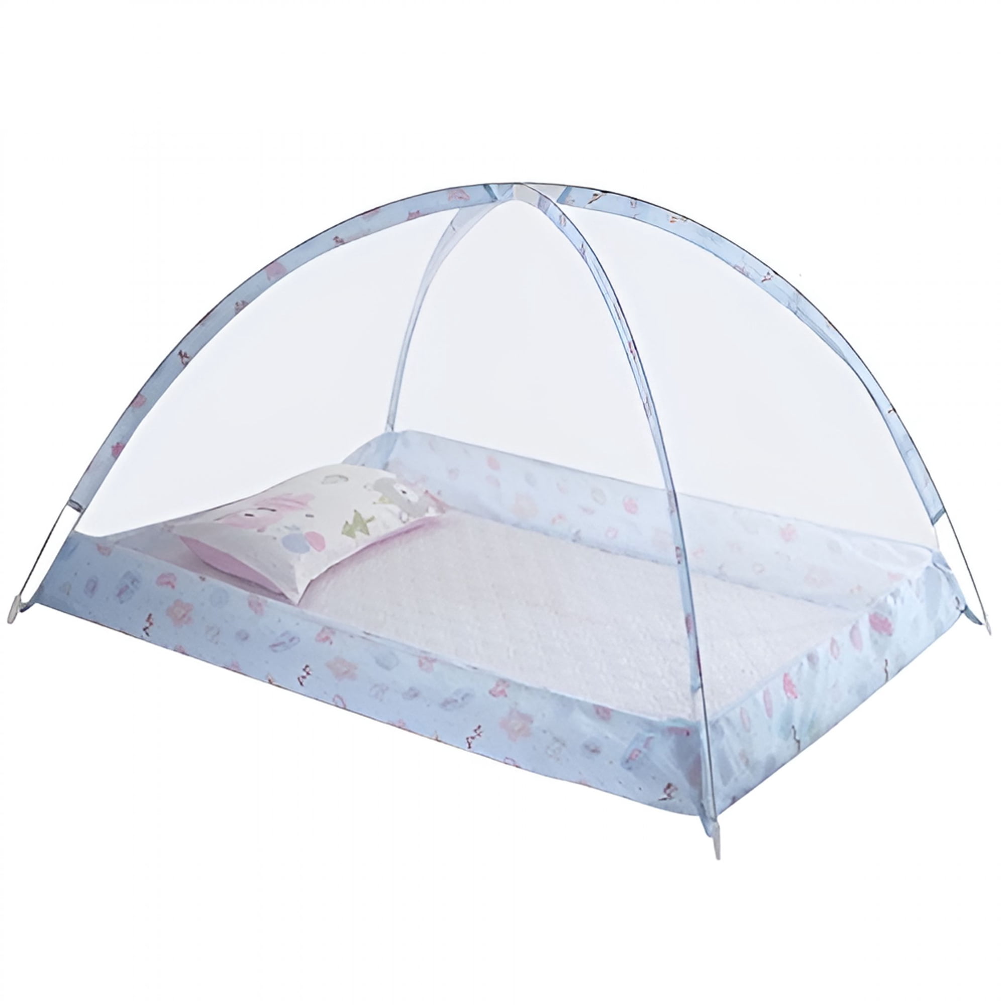 LAMIRO Baby Safety Net Tent, Premium Baby Bed Canopy Netting Cover Mesh Nursery Mosquito Net - Stylish and Sturdy Infant Crib Tent Net - Protect Your Baby from Falls or Bites Blue 90CM×120CM