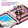 thumbnail image 3 of for Samsung Galaxy Z Flip 5 Case for Flip 5 Case,with Ring Stand, Militar Grade Protection Soft Shockproof Bumper Slim Phone Cover Case-Rose Gold, 3 of 12