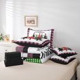 thumbnail image 6 of jejeloiu Cartoon Christmas Tree Twin Bedding Sets 7-Piece,Pinkue Geometric Grid Bedding Comforter Set,Xmas Theme Sheet Sets,Microfiber Room Decor Reversible, 6 of 8