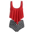 thumbnail image 1 of Women Ruffle Tankini Bikini Set High Waist Swimsuit Bathing Suit Beach Swimwear, 1 of 3