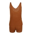 thumbnail image 4 of REALiKUN Womens Summer V Neck Tops Knitted Sleeveless Tank Top Cable Knit Sweater Vest Casual Solid Tee Shirts Orange L, 4 of 7