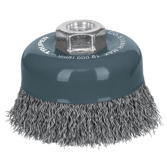 Carda de copa, alambre ondulado fino, 4" Truper CO-510MR