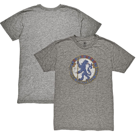 Men's 1863FC Heather Gray Chelsea Retro Badge Vintage Tri-Blend T-Shirt