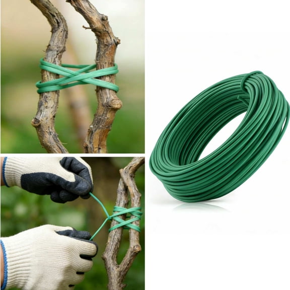 1 Roll Green Soft Plant Tie, 0.1in x 32.8ft Flexible Twist Garden Wire for Climbing Plants, Tomatoes, Bonsai & Office/Home Organizing