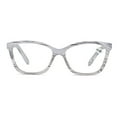thumbnail image 3 of 3 Pairs of Womens Square Oversized Square Reading Glasses 3.00 Mens Light Grey Wood Grain Classic Spring Hinge Readers +3.00, 3 of 3