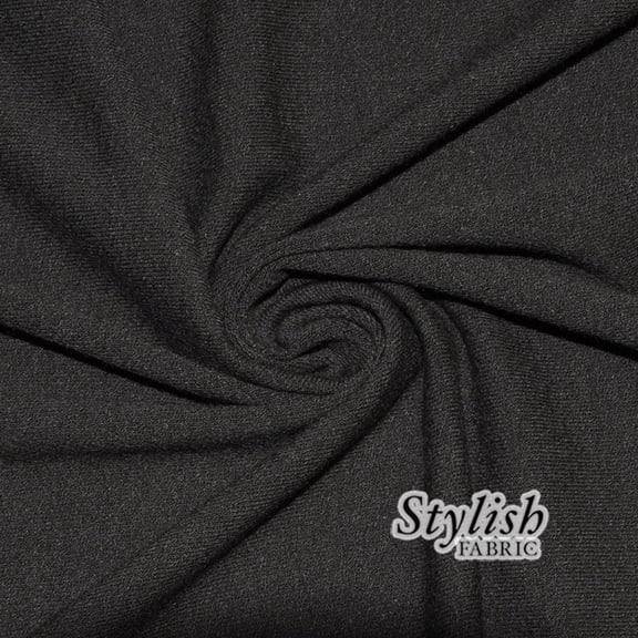Crepe Viscose Sewing and Craft Fabric 5 Yards By The Yard, Black