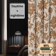 thumbnail image 3 of Brown Floral Blackout Curtains for Bedroom/Living Room, Pinch Pleated Black Out Curtains, Vintage Rustic Flowers Botanical Spring Room Darkening Window Drapes with Hooks 2 Panels, 59"x70", 3 of 8