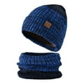 thumbnail image 4 of SWSMCLT Detachable Comfy Hat 2Pcs Beanie Hat Scarf Set for Men and Women Infinity Scarf Classic Royal Blue One Size, 4 of 4