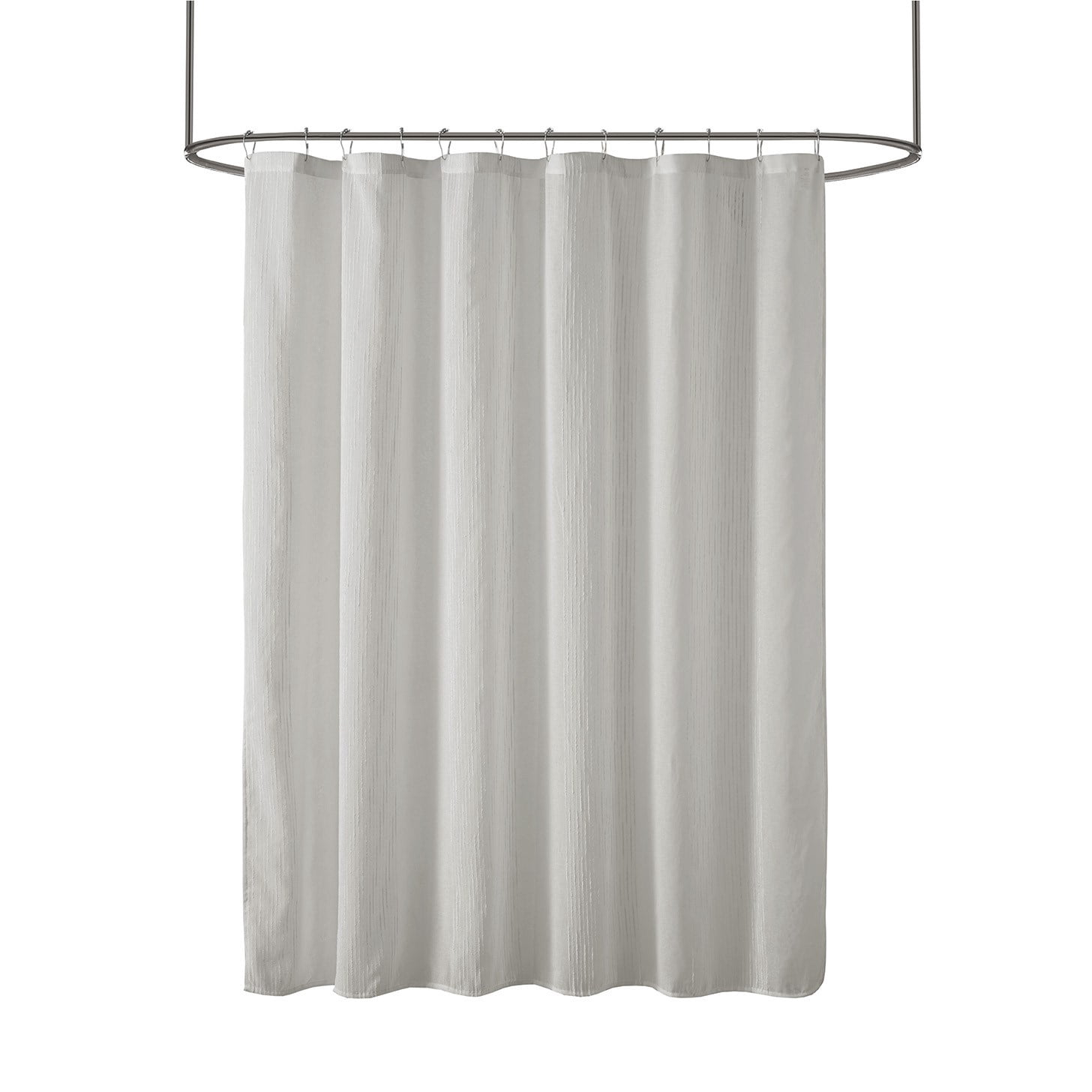 MAYEERTY Grey Sheer Bathroom Shower Curtains with 12 pcs Hooks,72" x 72"