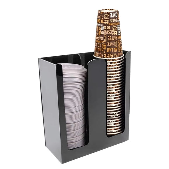 Dispensador de vasos Tirifer, acrílico, 10 x 22 x 24 cm, 2 compartimentos