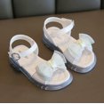 thumbnail image 5 of XIMIN Girls Open-Toe Sandals Rhinestone Bow Adjustable Buckle Strap Soft Upper Non-Slip Rubber Sole Cute Summer Beach Party Sandals (Beige, 2-2.5 Years), 5 of 6