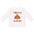 thumbnail image 3 of Inktastic Turkey and Touchdowns Cute Thanksgiving Football Design Boys or Girls Long Sleeve Toddler T-Shirt, 3 of 5