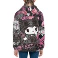 thumbnail image 3 of Kuromi and My Melody Hoodie 3D Print Pullover Hooded Long Sleeve Sweatshirts Tops Blouse with Pocket for Boys Girls X-Large, 3 of 7