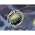 thumbnail image 3 of 2Ct Round Cut Simulated Diamond Full Eternity Men's Wedding Band Ring 14k Yellow Gold Plated Silver, 3 of 5
