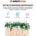 thumbnail image 2 of Flores Artificiales De Decoracion Glicina Colgantes De Wisteria para Jardín Exterior Hogar Fiesta Boda Plantas Artificiales Decorativas Flores Artificiales Realistas (Beige 12 Piezas), 2 of 6