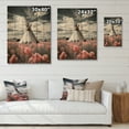 thumbnail image 4 of Designart "Coral Grey Native Tipi Serenitys Beauty " Floral Print on Natural Pine Wood, 4 of 5