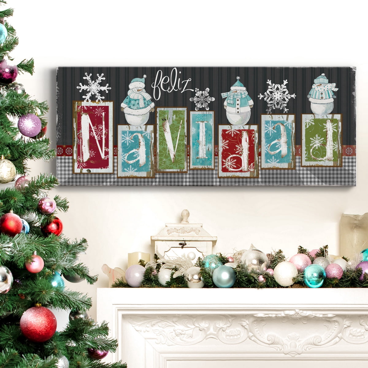 Navidad Blocks Premium Gallery Wrapped Canvas - Ready to Hang