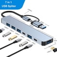 thumbnail image 1 of USB Extender for Type-C & Type-A Port, 7 in 1 USB Splitter, Computer Accessories with USB-C USB-A, Dongle Adapter for Tablet Phone PC, Compatible with HP Dell Lenovo Galaxy Nexus Thinkpad, 1 of 5