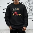 thumbnail image 2 of Mens Lined Sweatshirts Solid Color Round Neck Long Sleeve Cute Pumpkin Head Pattern Mens Warm Clothing,Black,XL, 2 of 6