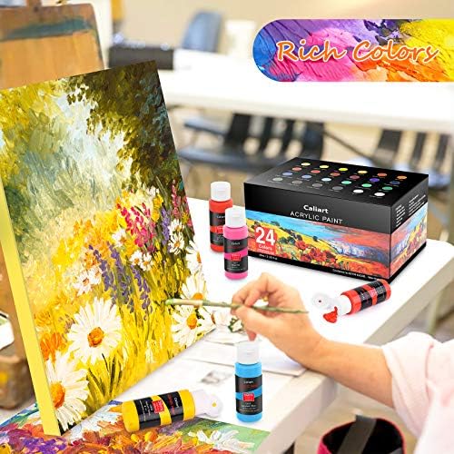 DJAR Kit De Peinture Artistique 169 Pièces - Chevalet Français Inclus - Pour Débutants & Professionnels Kit Peinture Acrylique