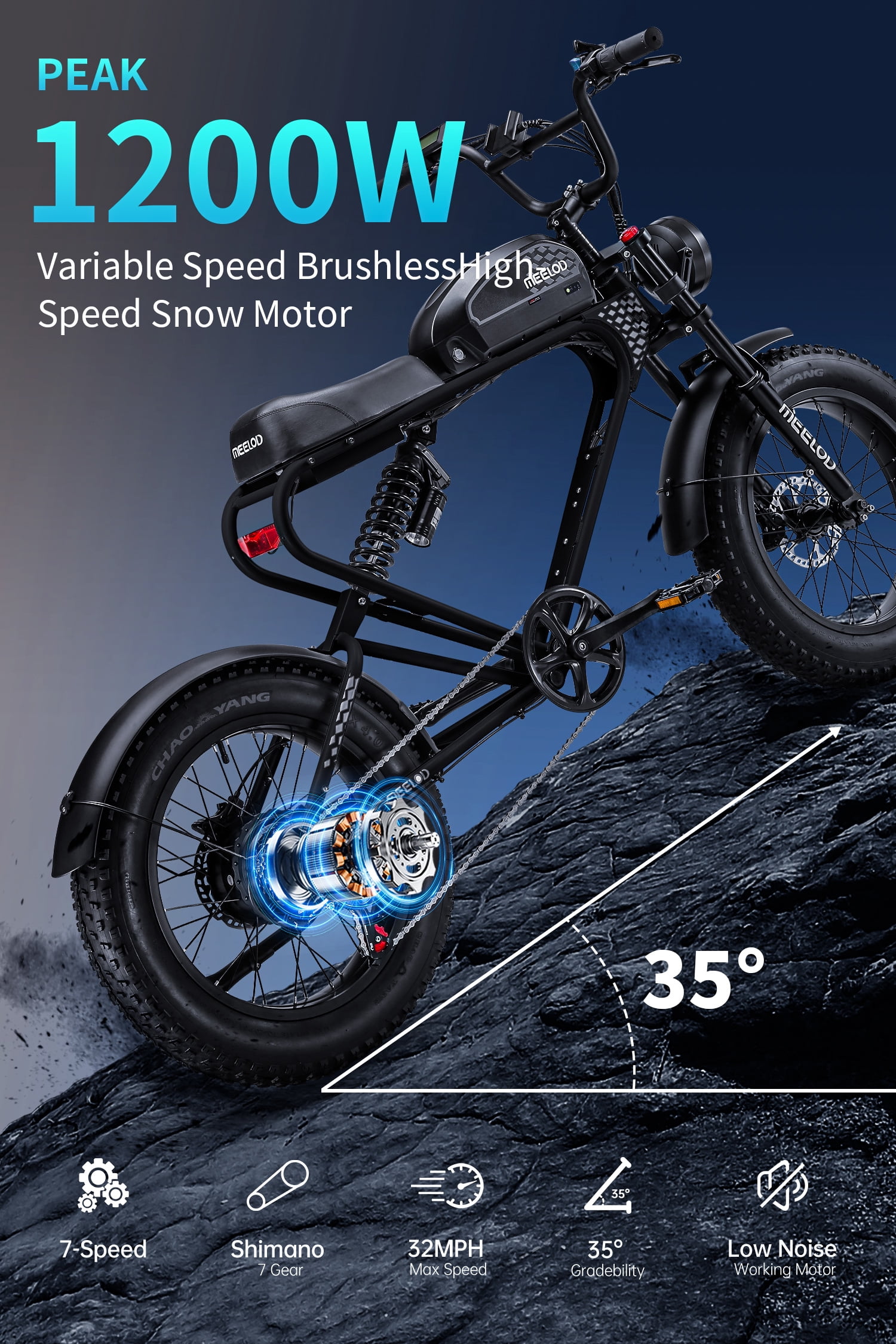 2000W Peak Power Electric Fat Tire Bike for Adults - 28MPH, 48V 18Ah (85 Miles Max), 26"x4" All-Terrain Ebike with Full Suspension & 11" Ultra-Comfort Seat - Conquer Snow, Sand & Trails