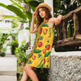 thumbnail image 2 of Balery Colorful Vegetables Vestidos de verano para mujer con estampado: vestido holgado sin mangas, vestido playero informal y cómodo para días calurosos., 2 of 7