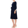 thumbnail image 2 of Pastel by Vivienne Women's Bishop Sleeve Knee Dress Navy X-Large, 2 of 3