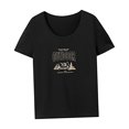 thumbnail image 4 of Camiseta Para Mujer Verano Moda Verano Tops Para Uso Diario Viajes En La Calle M Negro, 4 of 7