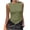 Army Green, variant on Tank Top for Women Stylish Round Neck Asymmetrical Hanky Hem Sleeveless Cami Slim Fit Textured Sheer Blouse Feminine Summer Basic Vest