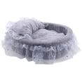 thumbnail image 1 of Cama para gatos de princesa con cojín, cama nido para cachorros de tela de felpa antideslizante, duradera, lavable, para mantener el calor, cama para M, 1 of 8