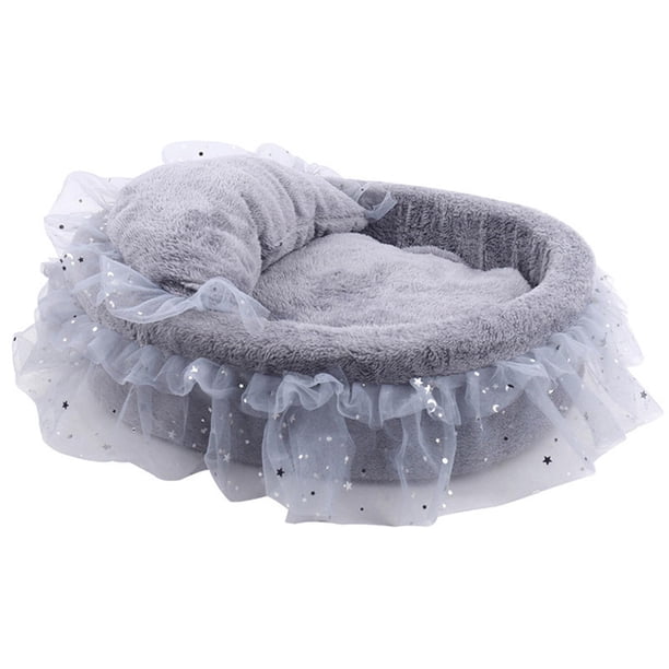 Cama para gatos Princesa Cama para dormir para gatitos Tela de felpa Fondo antideslizante Durable M