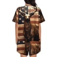 thumbnail image 4 of Womens Pajama Sets With Pocket, Deer American Flag Vintage Lounge Sets Short Sleeve Sleepwear PJ Sets for Women, 4 of 6