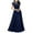 Navy, variant on SBYOJLPB Short Sleeve Dress Chiffon Dress Chiffon Stitching Lace Dress Bridesmaids Evening Gowns Women