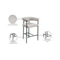 thumbnail image 2 of Meridian Furniture Malin Taupe Linen Textured Fabric Counter Stool (Set of 2), 2 of 8