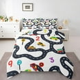 thumbnail image 2 of Erosebridal Colorful Car Bedding Queen Comforter Set, Traffic Line Down Comforter, Cartoon Truck Decor, Reversible 3-Piece, 2 of 8