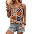 thumbnail image 3 of Ronuti Tank Tops for Women Summer Tops Trendy Dressy Casual Spring Vacation Outfits Crewneck Button Down Sleeveless Shirts, 3 of 8