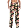 thumbnail image 3 of Goofa Rose Flowers Printed Soft Pajama Pants for Men, Wide Leg Comfy Casual Lounge Yoga Pants-X-Large, 3 of 9